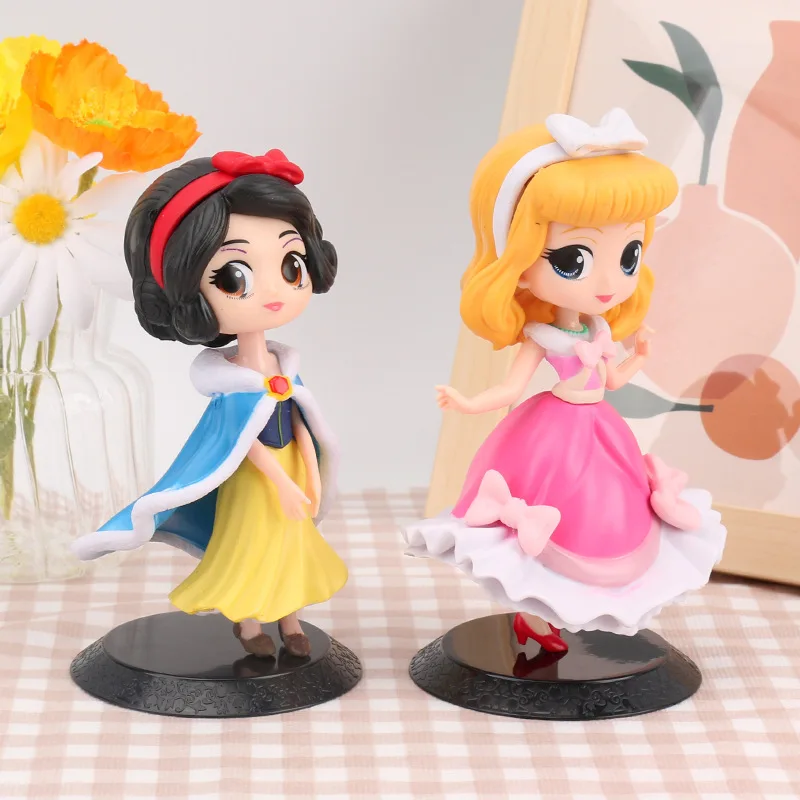 15cm Q Posket Princess Alice Ariel Cinderella Snow White Sofia Aurora PVC Action Figure Collectible Model Toy Doll Gifts