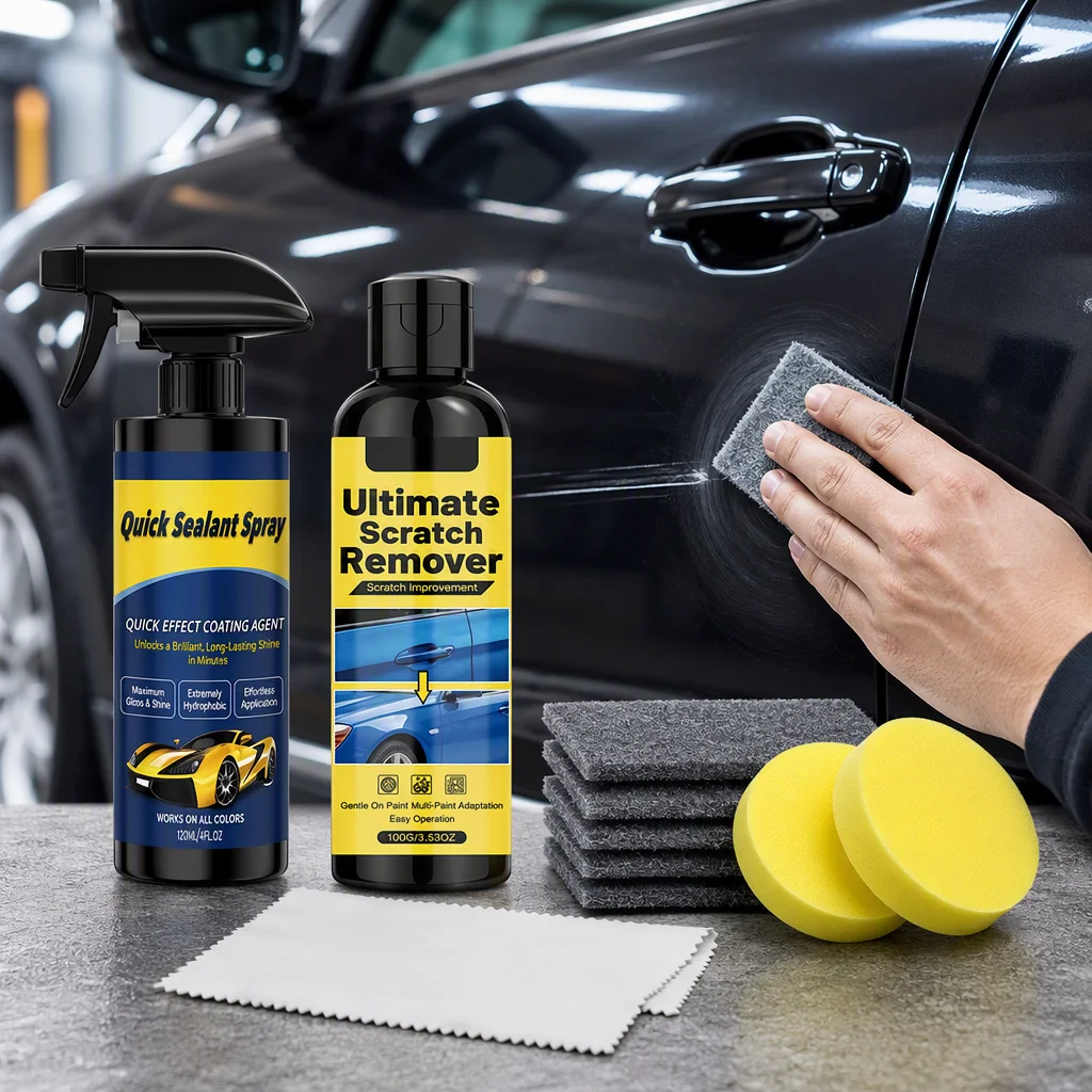 Car Scratch Repair Kit Paint Restorer Polishing Compound Swirl Removeing Gloss Enhancer Auto Body Care Set Daily Maintenance