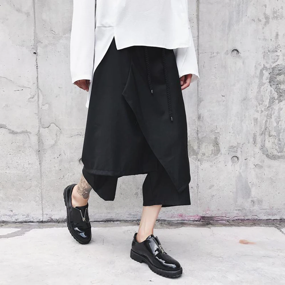 XS-5XL Summer New Men's Irregular Skirt Pants Unisex American Retro Fashion Trend High Street Loose Casual Niche Men's Bottoms