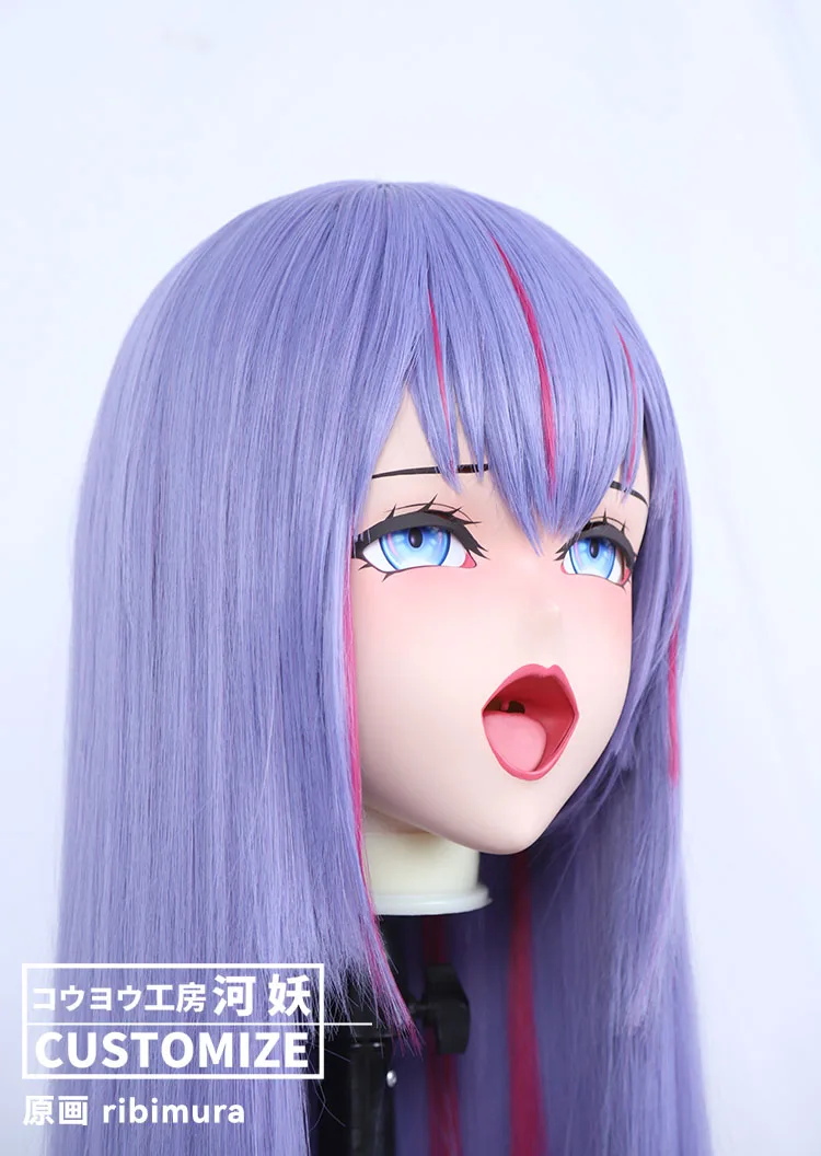 女性と女の子のための樹脂着ぐるみマスク,カスタム文字,ロック付きの