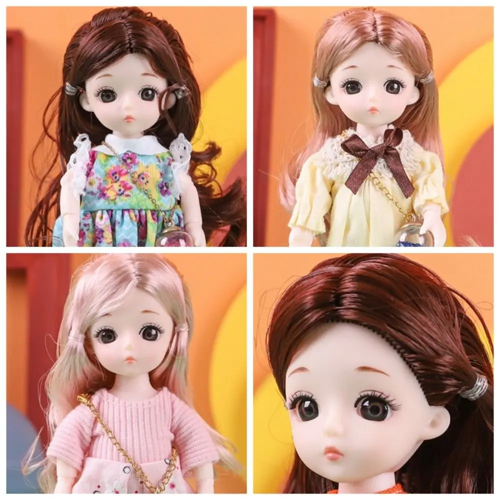 

with Clothes BJD Dolls 13 Movable Joints PVC Simulated Eye Hinge Doll Cute Enamel Removable Joints Doll Girls Gifts