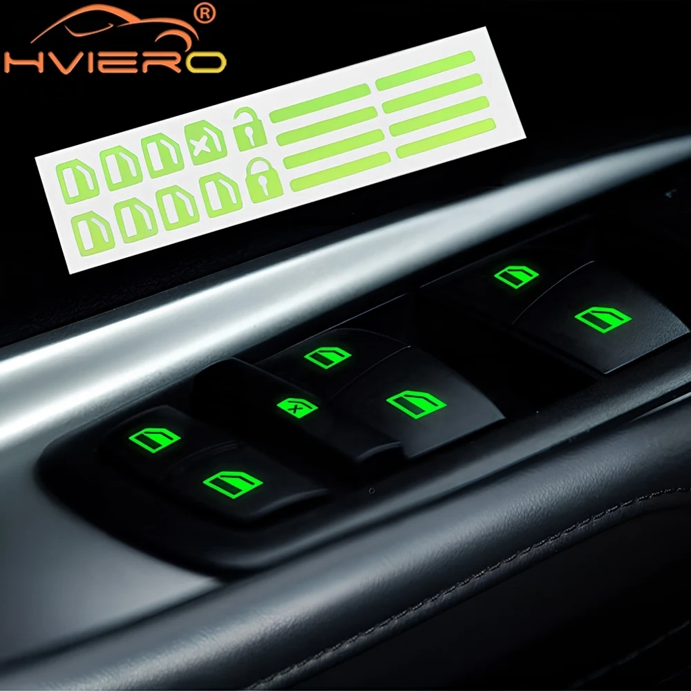 

Car Styling Window Switch Luminous Stickers Night Glowing Button Fluorescent Decals for Toyota Camry Mitsubishi Benz Hyundai Kia