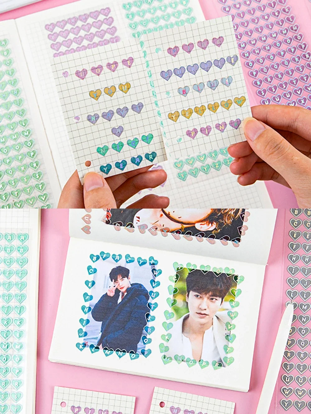 Colorful PVC Love Alphabet Stickers Student Diary Album Handbook DIY Decoration Material Stationery