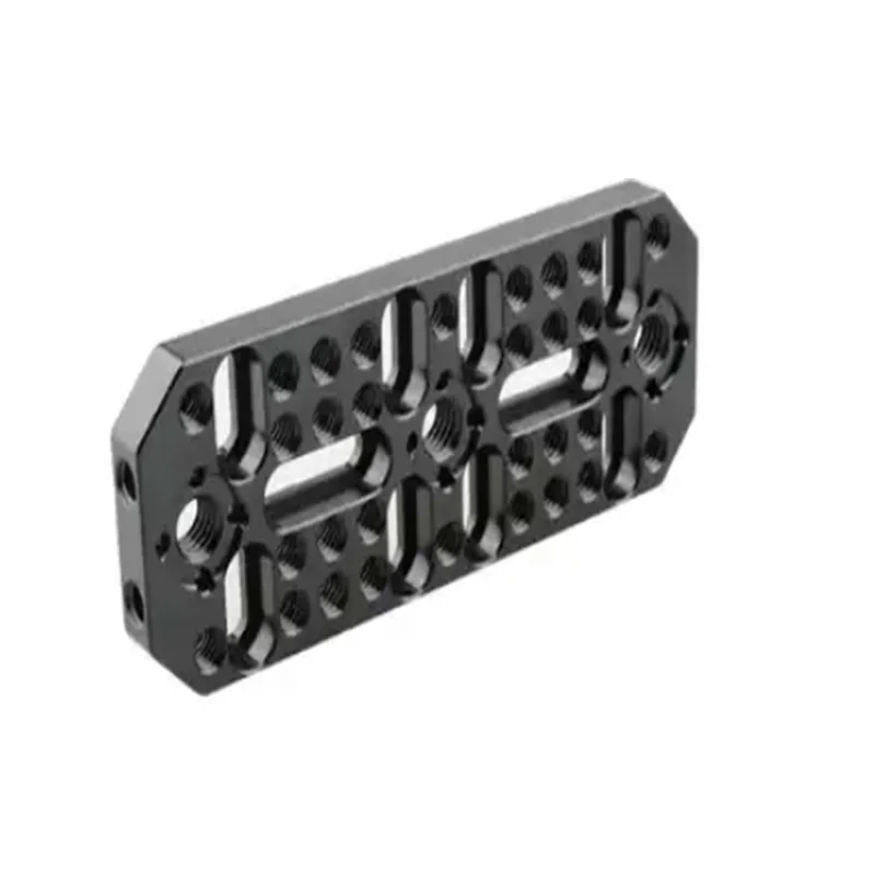 CNC Machining Black Anodized Aluminum Alloy Camera Cage Expansion Accessories Photographic Equipment Expansion Plate