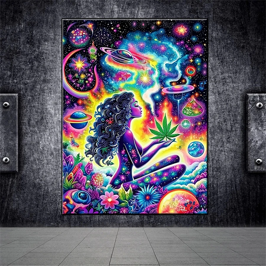Full Diamond Embroidery Kit New Abstract Graffiti Hippie Hippy Women Handicraft Diamond Painting Cross Stitch Home Decoration