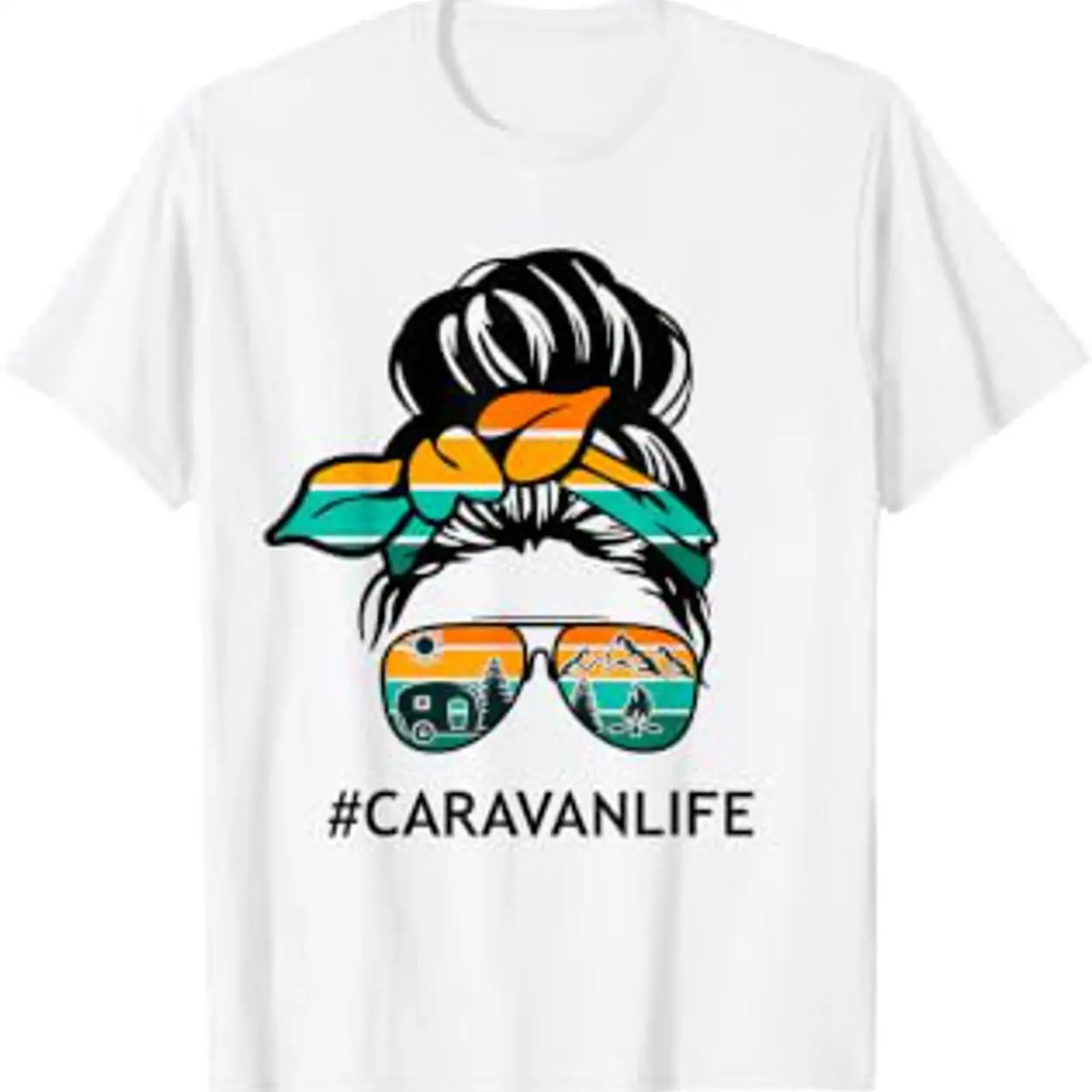 Caravanlife Camping Caravan Accessories Travel Trailer T Shirt vintage Washed Stretched Versatile streetwear homme