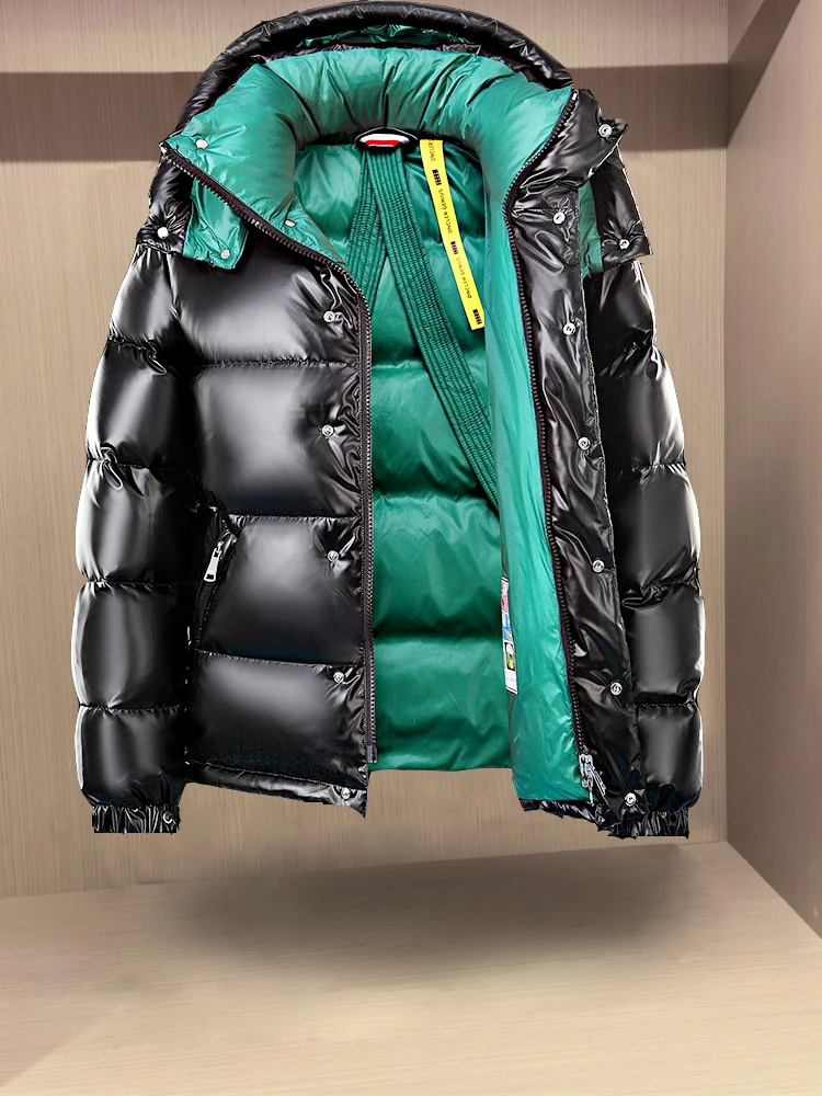 「LUXURY BRAND」Bright Surface Down jacket 2024 New Men's Short Ozhouzhan Thickened Outerwear Northeast High end Winter