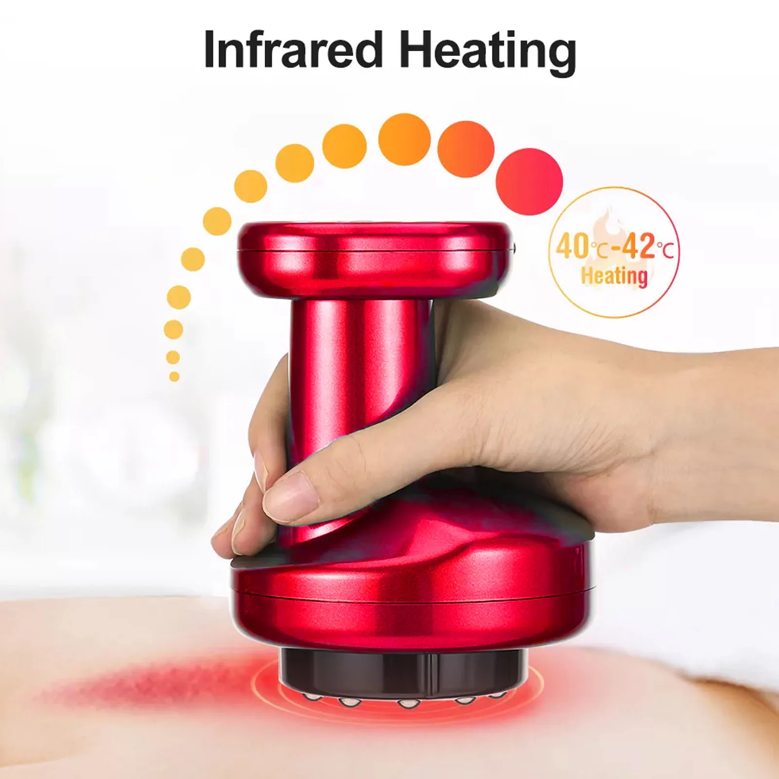 

Cupping Massager Gua Sha Massager 2 Levels Force Plug in Use Thermostatic Hot Compress Red Gua Sha Therapy Machine for Household