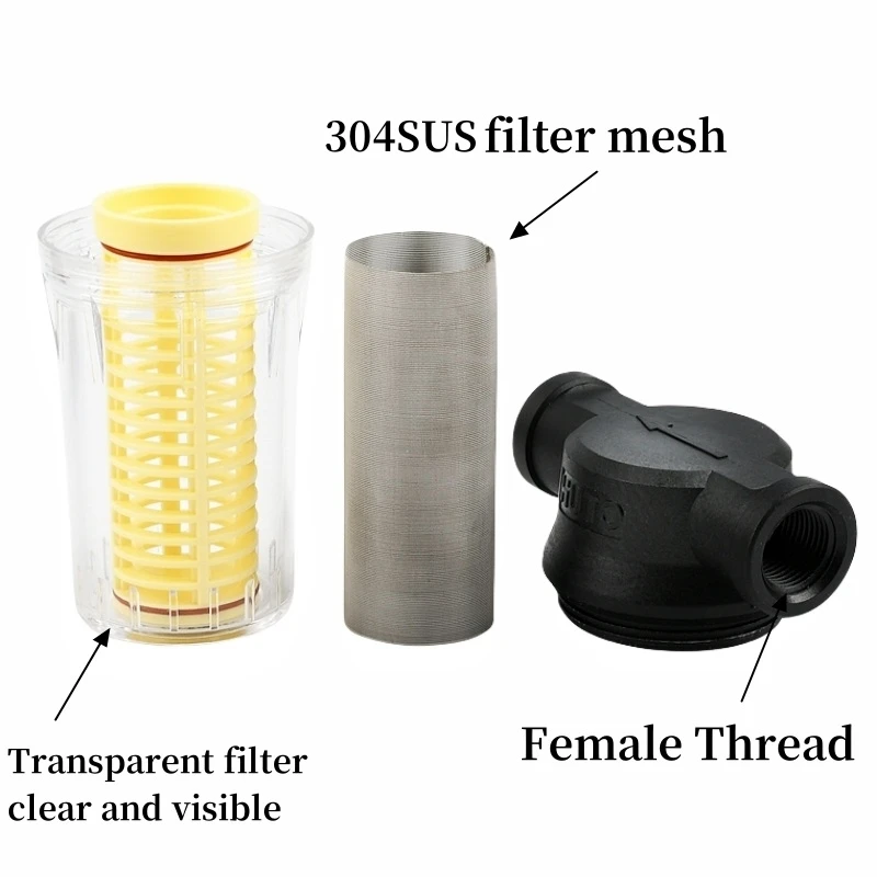 250Mesh Garden Watering Filter 1/2 3/4 1”  Pressure Washer Water Pump Filter Agricultural Irrigation High Flow Pipeline Filter