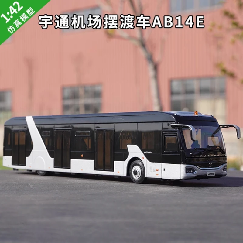 Diecast 1:42 Scale Yutong Airport Shuttle Bus AB14E Bus Alloy Simulation Model Collection Souvenir Static Display Boy Gift Toy