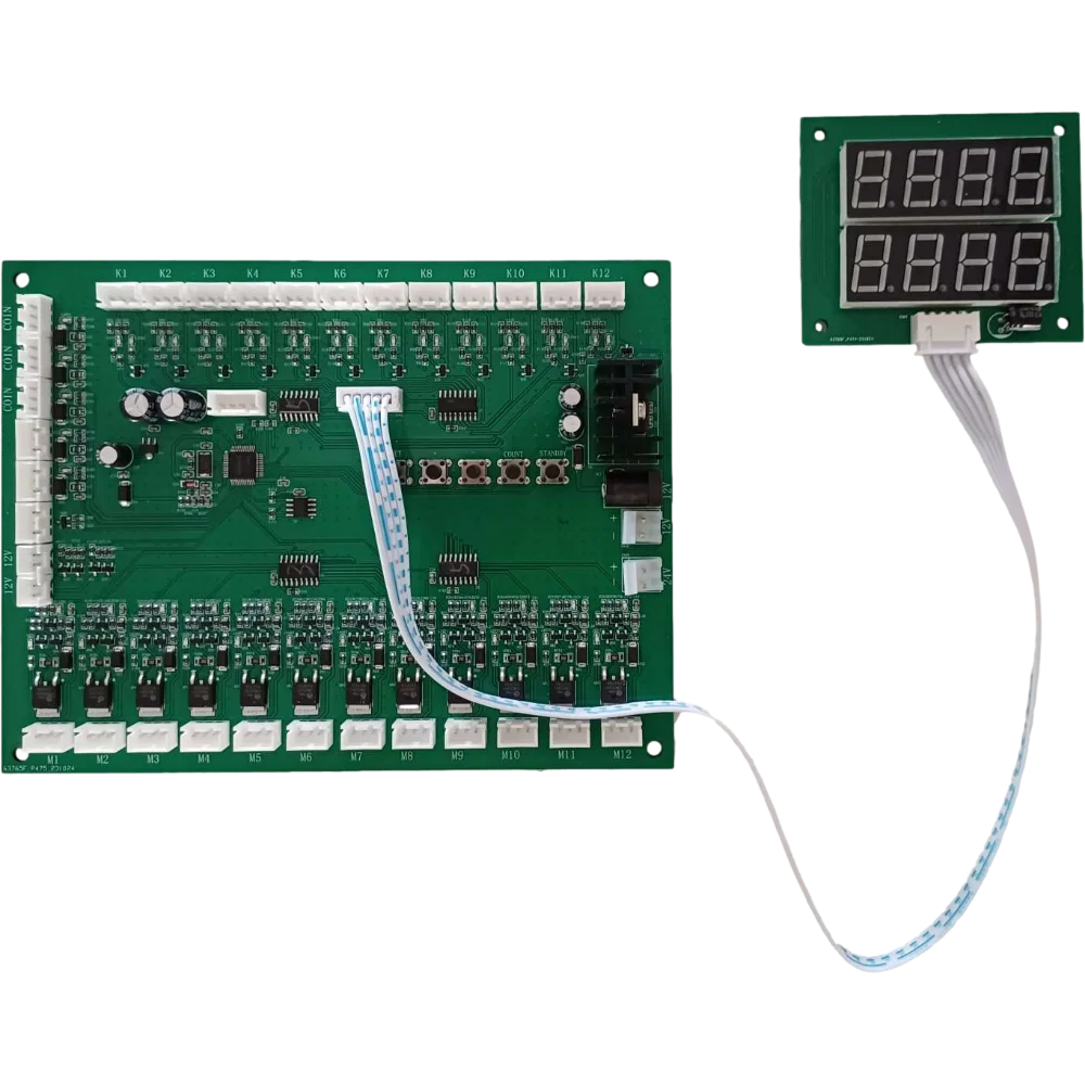 Coin Operated 10 Channel Kit of Vending Machine Sensor Control Board PCB with DC24V Motor and Spring