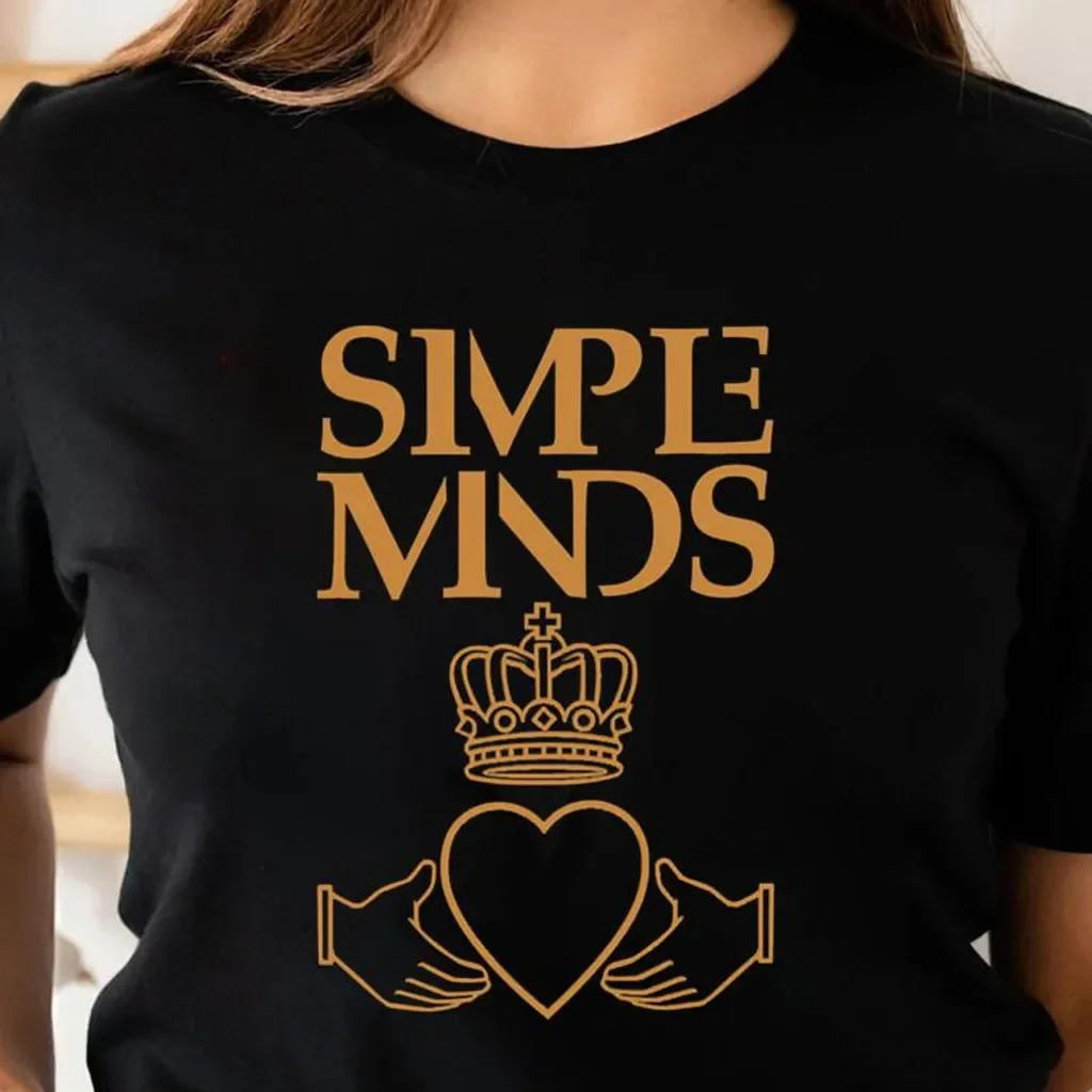 T-shirt à manches courtes avec logo du groupe Simple Minds, toutes tailles S-5Xl 2F198