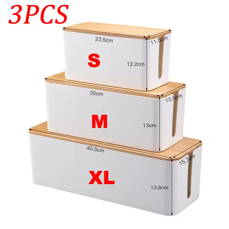 케이블 정리함 내부 멀티탭 수납 모습