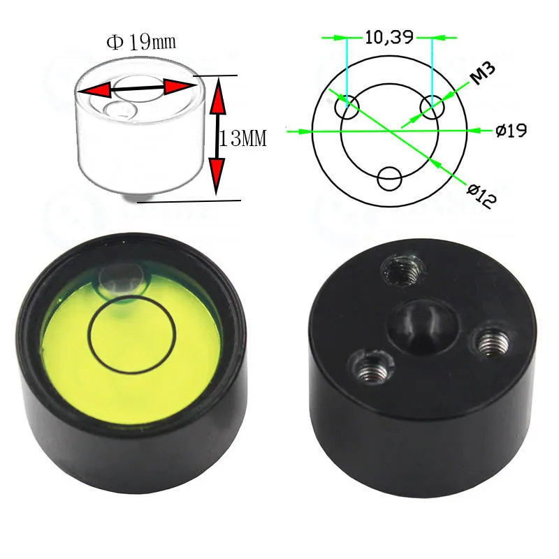Bullseye Spirit Bubble Level Measuring Instrument Accessories for Laika Hi-target Z-Survey GPS Diameter 19mm Height 13mm 1PCS