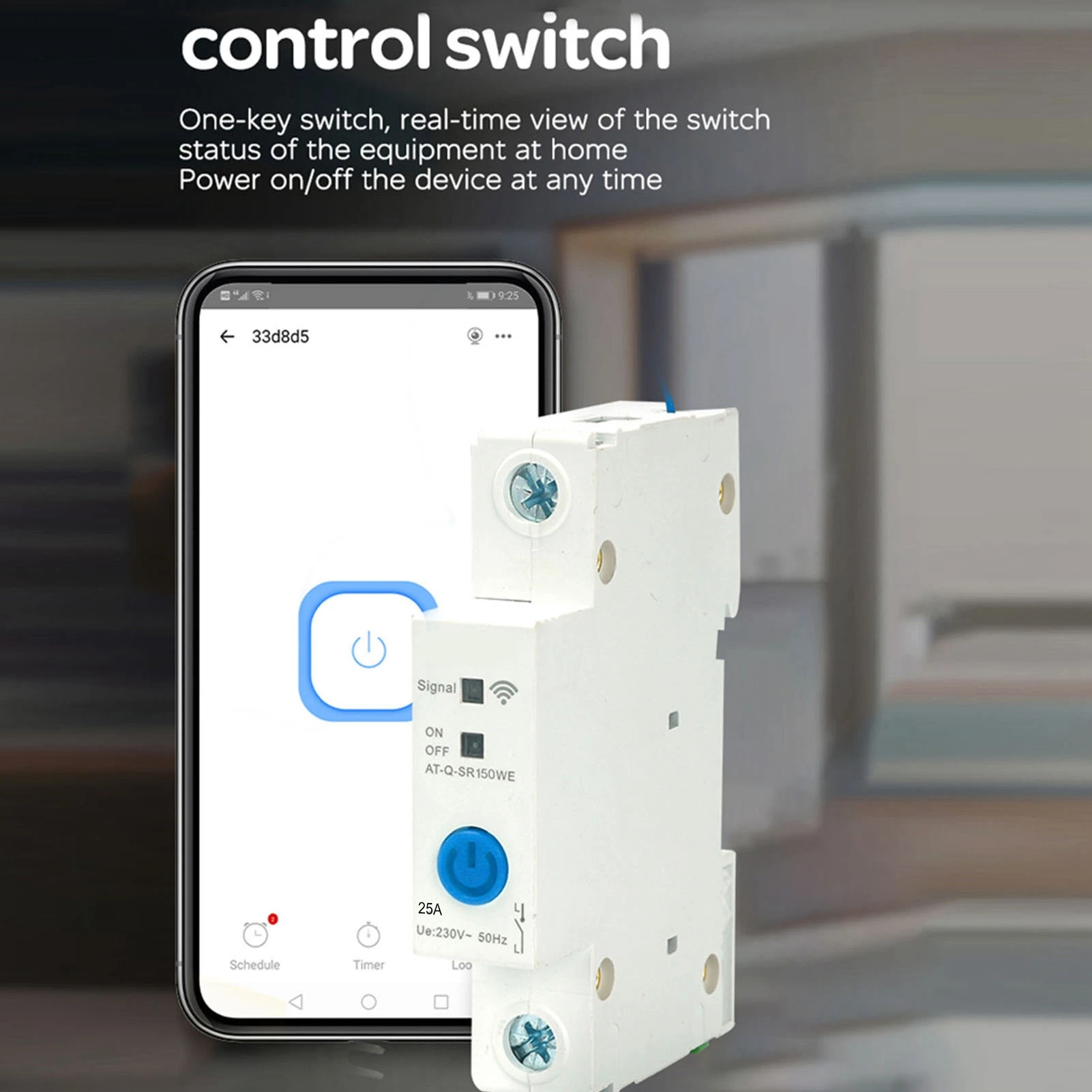 WIFI Intelligenter Leistungsschalter 1P DIN ​ Schienenschalter Ewelink APP-Steuerung kompatibel mit Alexa und Assistant Voice Control für H
