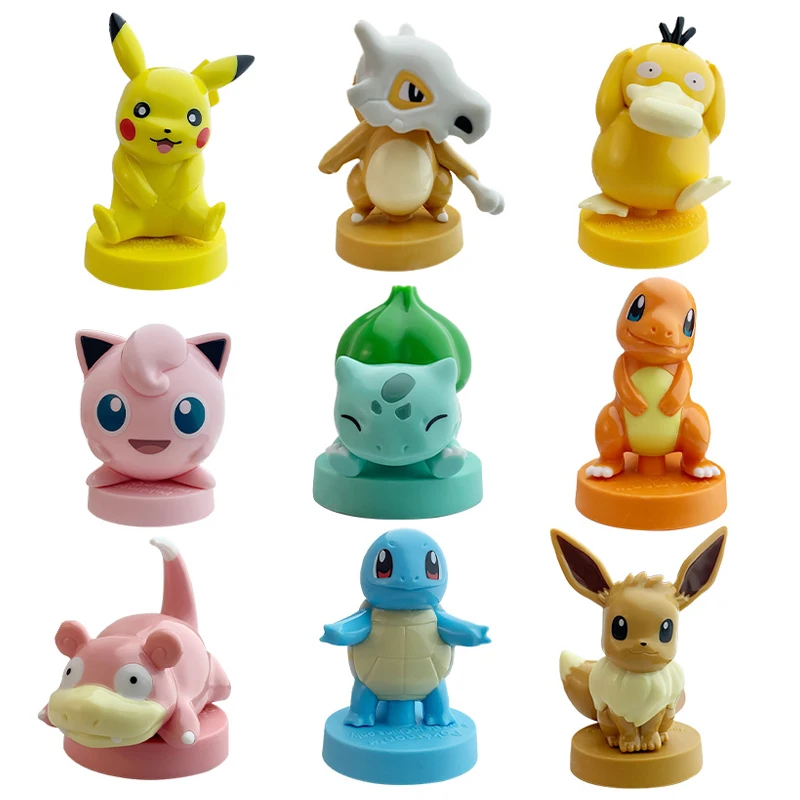 Figura pokémon 4 a 6 cm Pikachu Eevee Charmander Squirtle Bulbasaur Jigglypuff Cubone pequeno selo original bonecos de brinquedo elfo