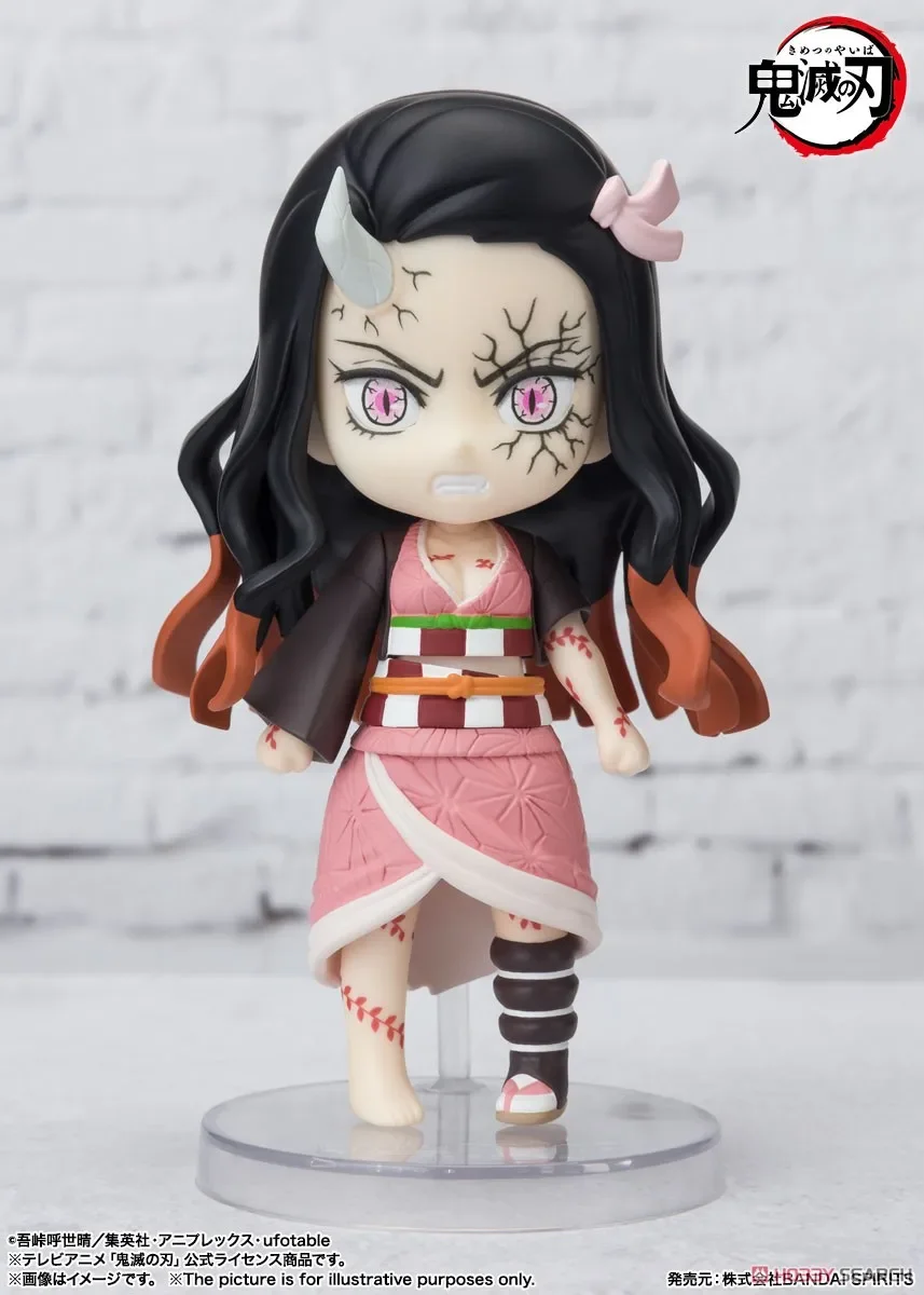 반다이 오리지널 피규어 미니 악마 슬레이어: Kimetsu no Yaiba Nezuko Kamado 악마 폼 애니메이션 액션 피규어 완성 모델