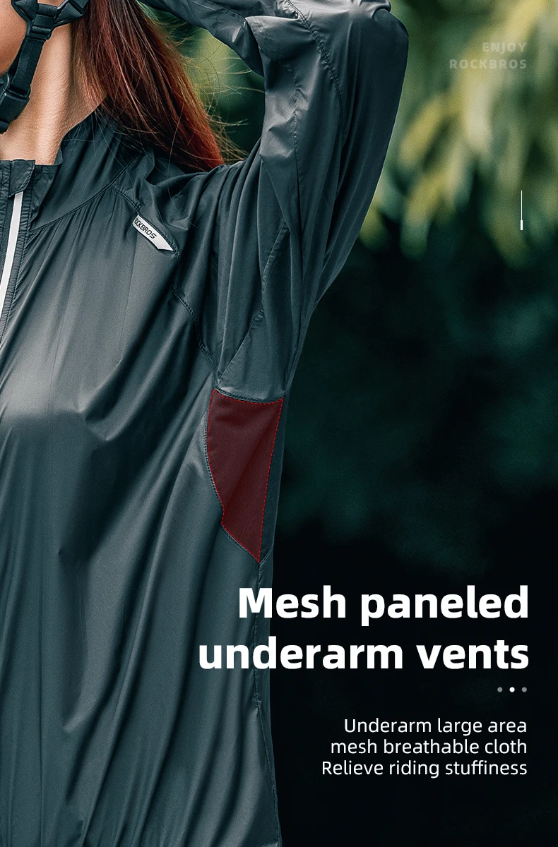 ROCKBROS Fahrradjacke, ultraleichte, atmungsaktive Nylon-Sonnenschutz-Sportbekleidung, schweißabsorbierende Oberbekleidung für Männer und Frauen, lässig. – Detail 9