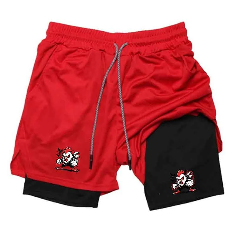 

Men's Double-Layer Casual Sports Pants Breathable Running Training Shorts Comfortable Exercise Physical Fitness
