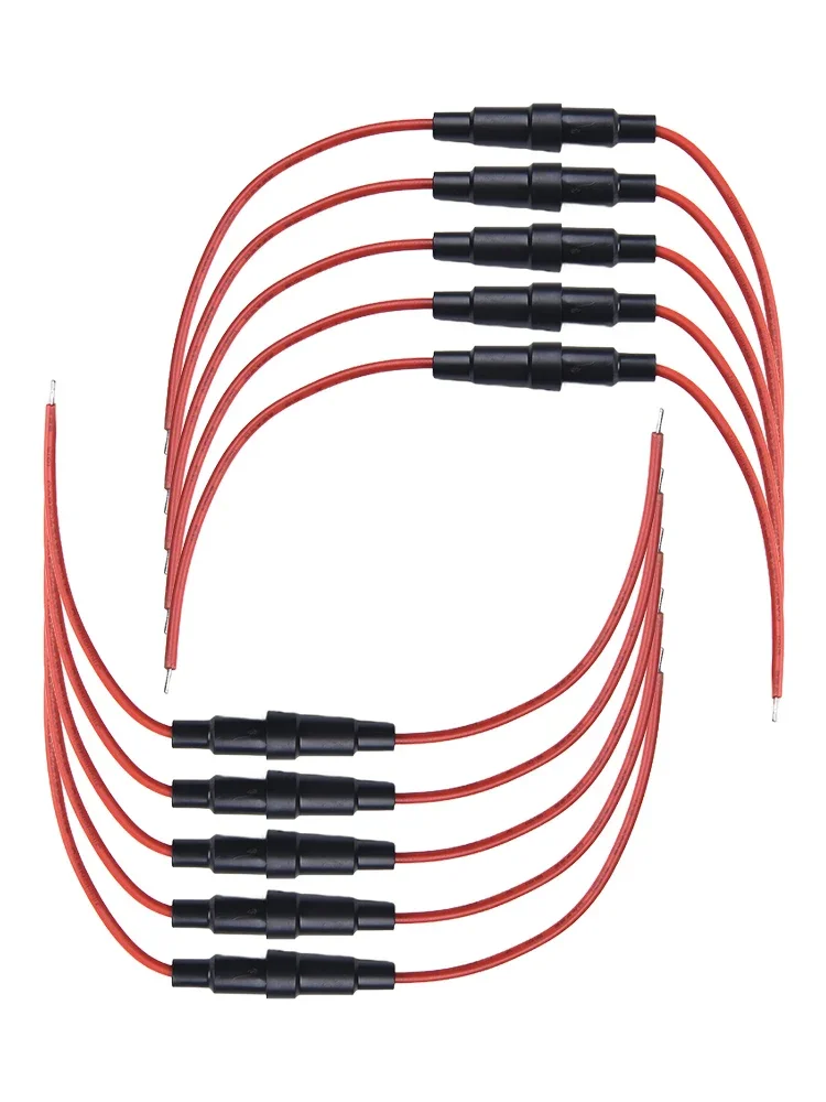 Handy 10PCS Screw Type Fuse Holder  5x20mm Glass Fuse Compatible  20AWG Wire  Easy To Install  Wide Application