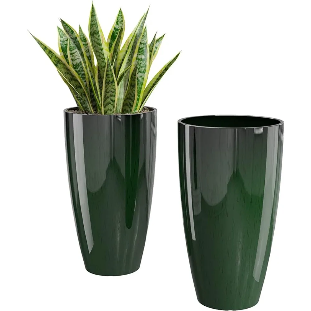 Outdoor Planters for Front Porch Flowerpot 21 Inch Tall Planters for Outdoor Plants Set of 2 Plant Pot Pots freight free