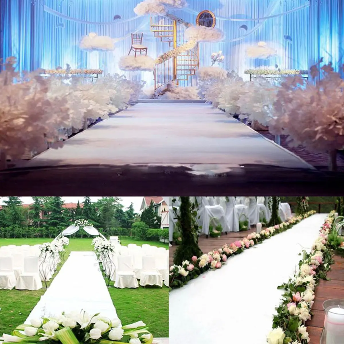 Wedding White Carpet  Aisle Runner Carpet Anti-slip Carpet Banquet Festival Event Carpet Ceremony Party Stage Rugs Wedding