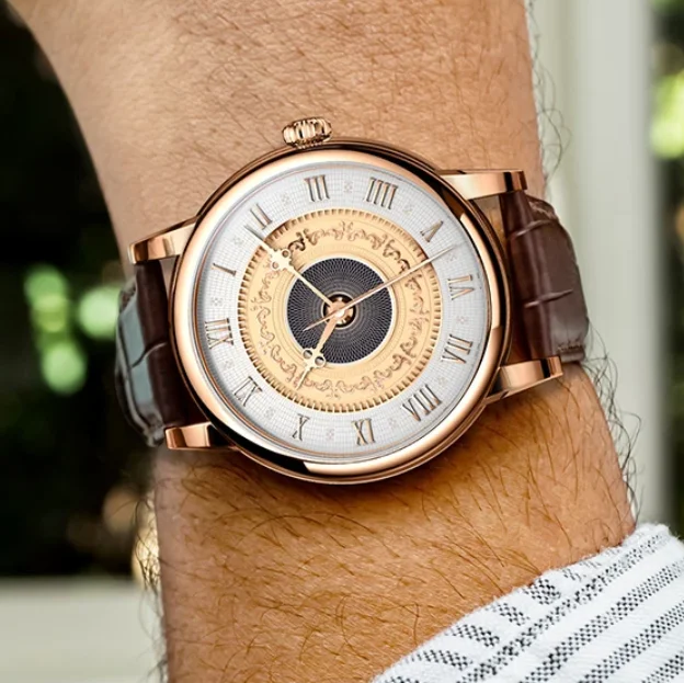 LOBINNI Men Automatic Watch 41mm Mechanical Wristwatch 50m Waterproof Sapphire Mirror Carved Dial Roman Scales Miyota 8215