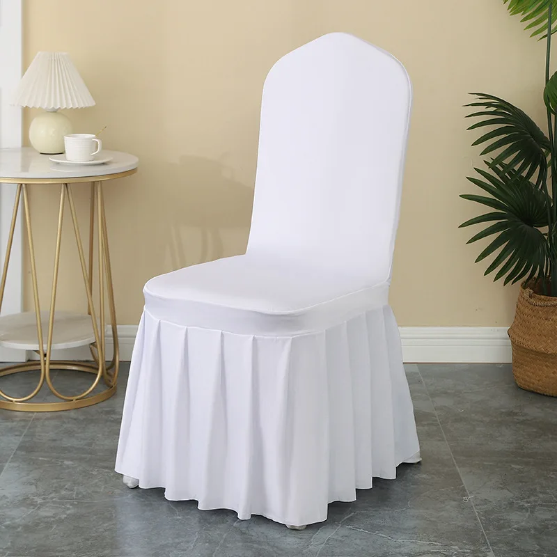 

Hotel Universal Wedding Banquet Chair Cover Elastic Chair Cover Conference Hotel Pleated Stool Cover 2024