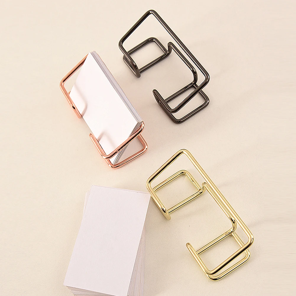 Business Card Holder Metal Desktop Business Card Holder Modern Name Card Display Stand Minimalist for Office Desktop Countertop
