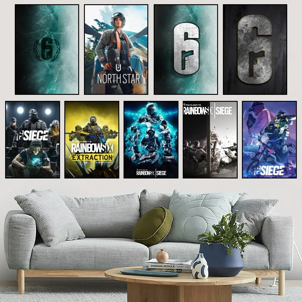 

Game Siege-R-Rainbow-S-Six R6 Poster Home Bar Coffee House Decor Aesthetic Art Wall Painting Stickers Indoor