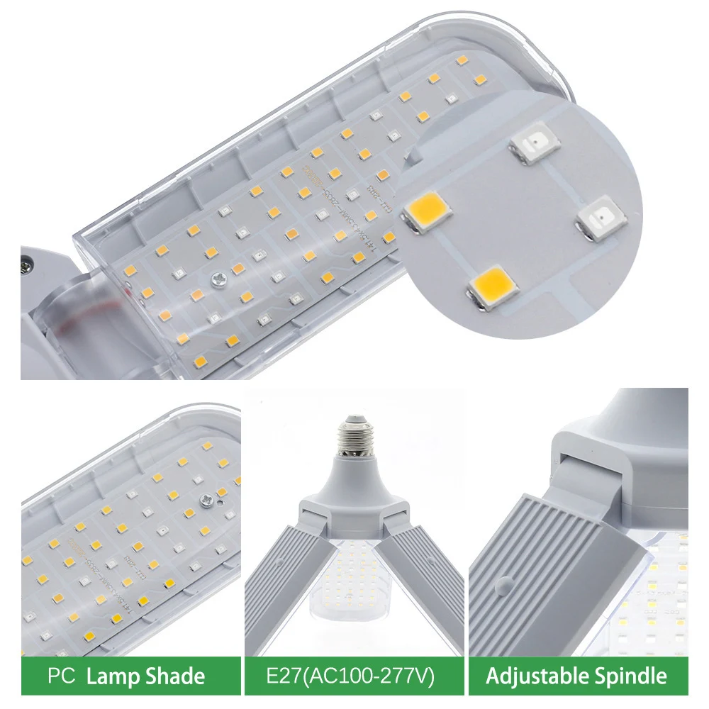 LED ışık büyümek 24W 36W 48W E27 katlanabilir fito lamba tam spektrum SMD2835 ampul kapalı bitkiler için çiçeklenme büyümek lamba bahçe