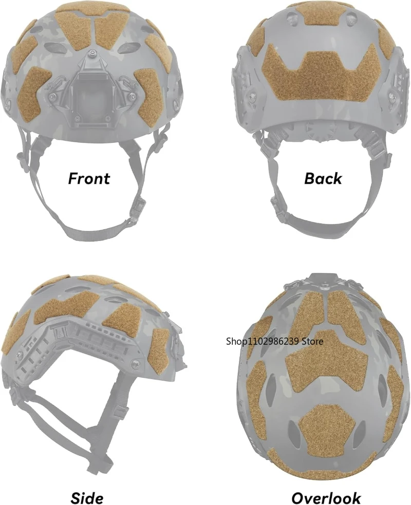 11pcs Tactical Helmet Hook and Loop Fastener Set DIY Kit for Fast High Cut Helmet