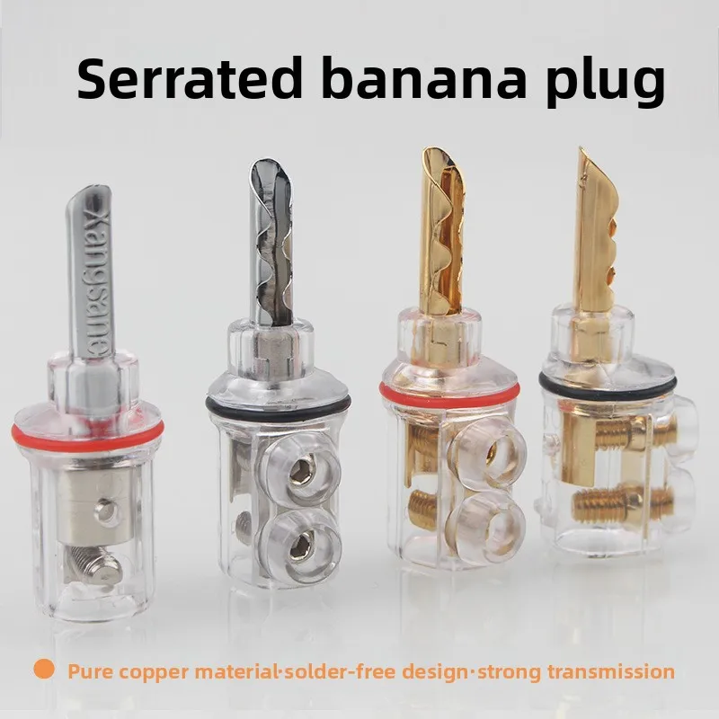 Xangsane/Elephant God, transparent crystal pure copper solder-free banana head tooth plug audio speaker cable interface