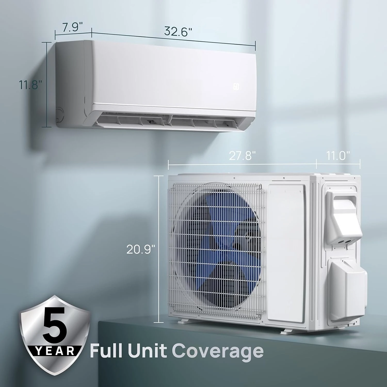 12,000 BTU Ductless Mini Split AC with Heat Pump, 24 SEER2 230V, Customized