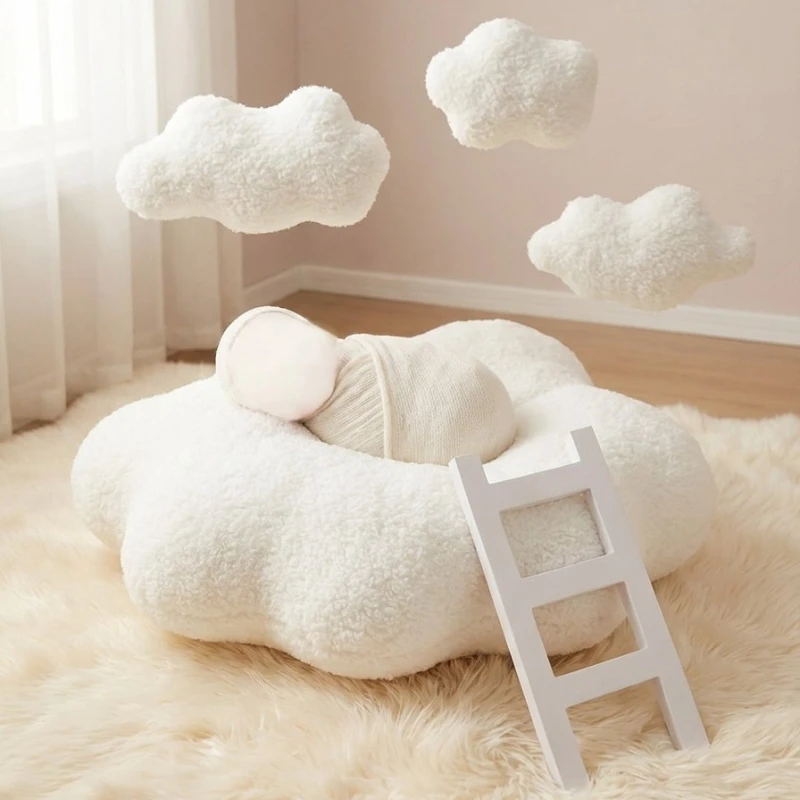 5Pcs/Set Newborn Photography Props White Cloud Ladder Mini Posing Furniture Studio Baby Photo Shoot Background Accessories