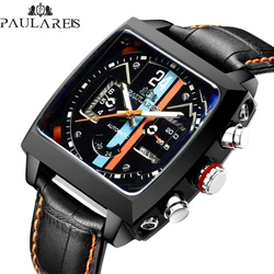 PAULAREIS P Luxury Men Automatic Self Wind Mechanical Watch for Men Rubber Strap Waterproof Luminous Date Fashion Mens Watches
