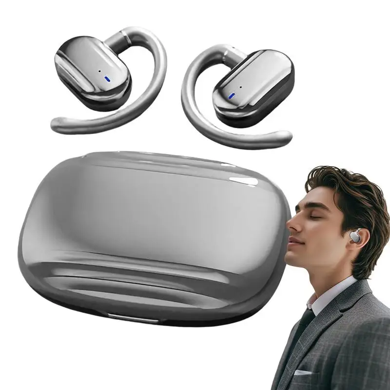 

Ear Clip Earbuds Wireless Comfort Open Ear Buds Waterproof Long Battery Life Smart Earphone for Game Women Phones Travel Adults