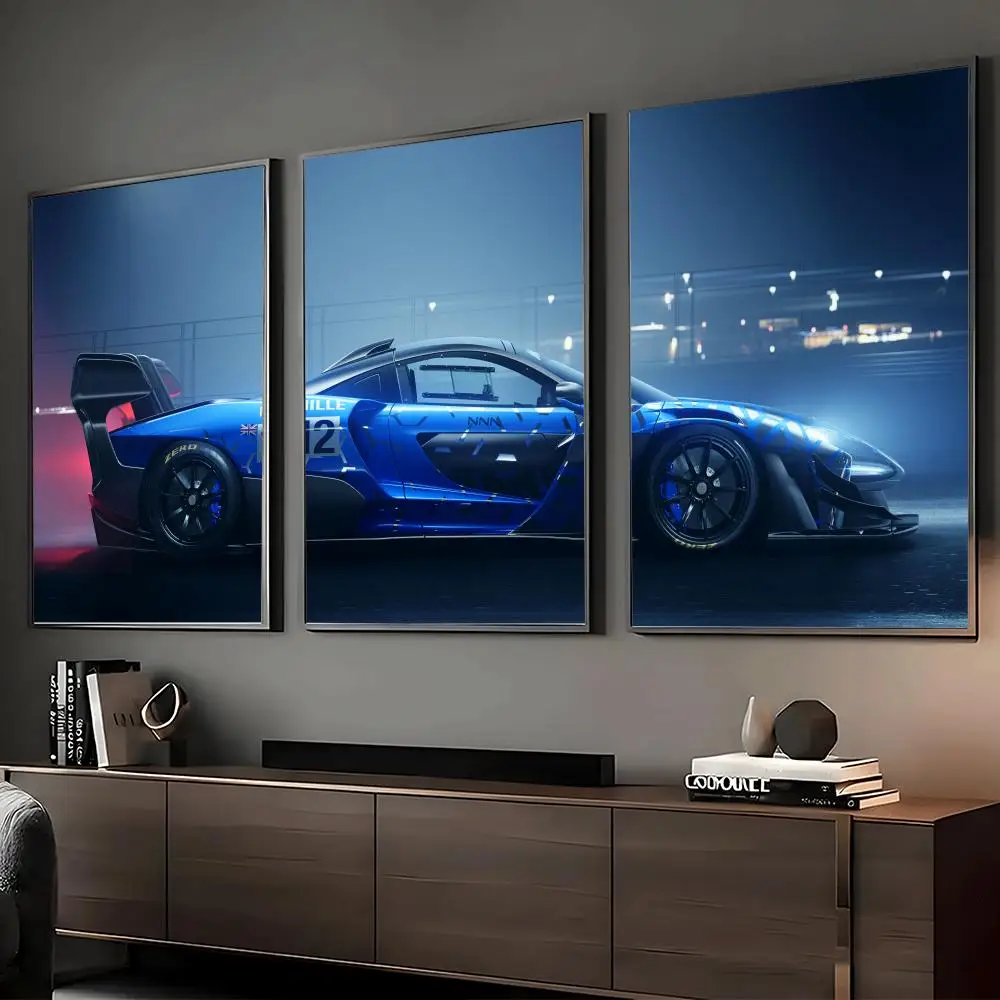 S-Senna Track Racer Painting Calligraphy Canvas Poster Set Wall Artwork Prints for Bedroom Living Room Home Decor Gift