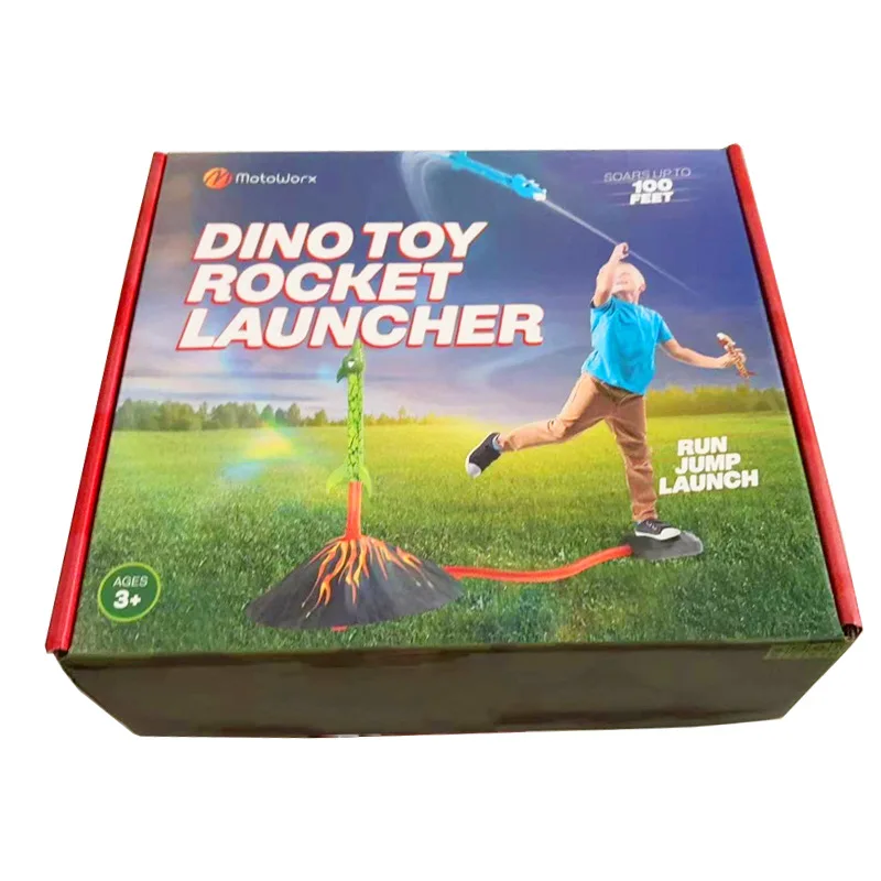 Volcano Launch Flying Dinosaur Toy for Kids, Air Powered Outdoor Rocket Dinosaur Party Game Birthday Gift