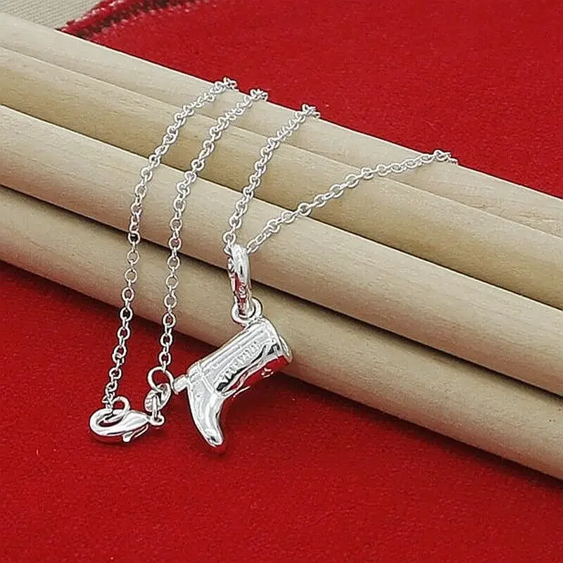 Chuangcheng 925 Sterling Zilveren Hoge Hakken Schoenen Hanger Ketting Bruiloft Verloving