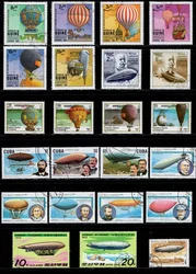 50Pcs/Lot Balloon Zeppelin Airship Stamp All Different From Many Countries NO Repeat Postage Stamps with Post Mark Collecting