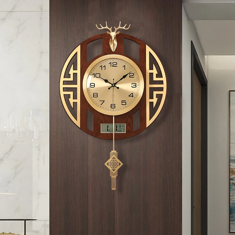 ZChinese Aesthetic Wall Clock Fashion Interior Design Modern Clock Silent Minimalist Living Room Reloj Pared Home DecorationZ