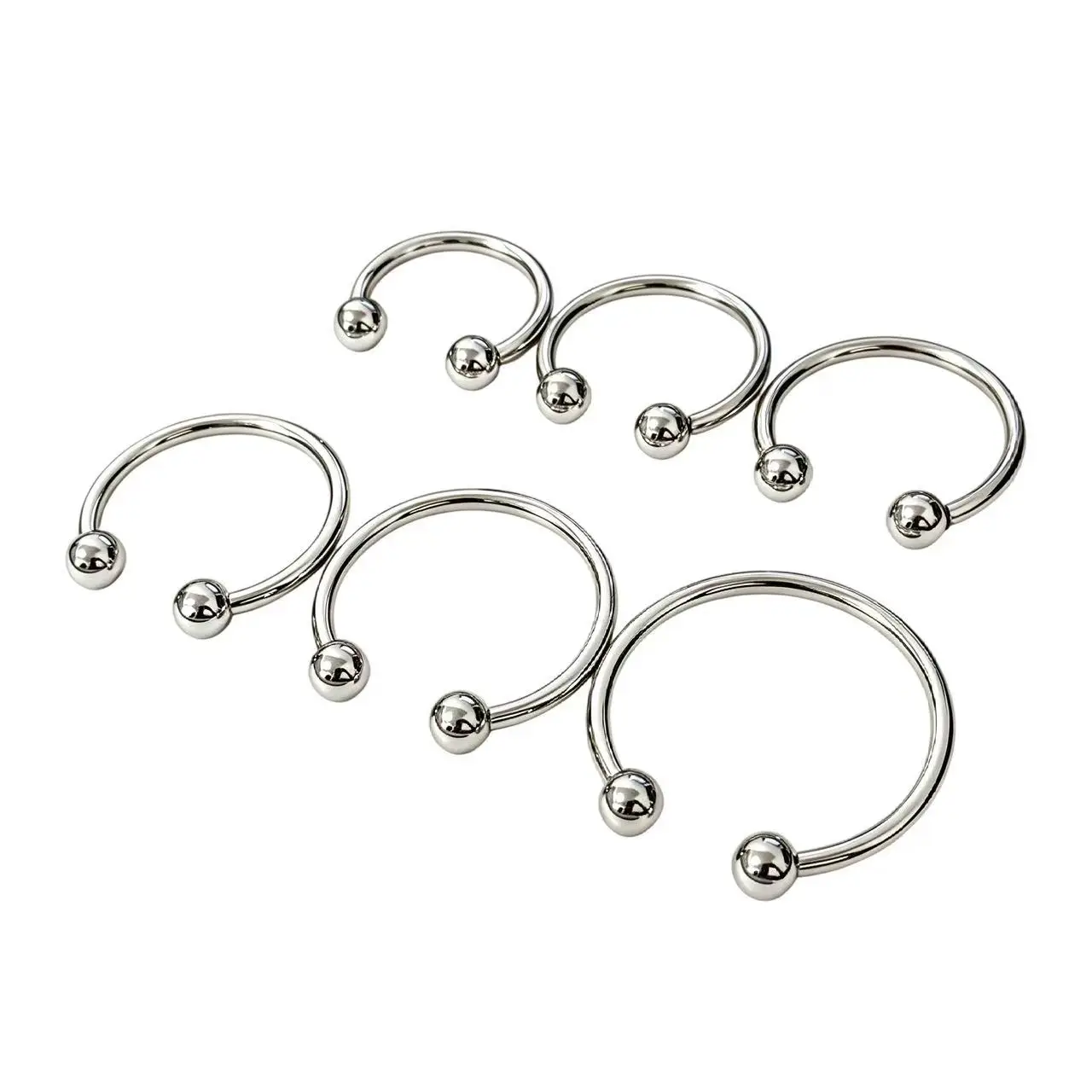 Male C-shaped metal lock sperm ring double bead metal lock sperm ring bondage sleeve physical delay ejaculation