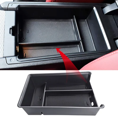 Imagen 2 del producto Para BMW Serie 4 G22 G23 2020-2023 i4 M3 M4 caja de almacenamiento para reposabrazos de coche consola Central bandeja organizadora accesorios de coche de orden Central