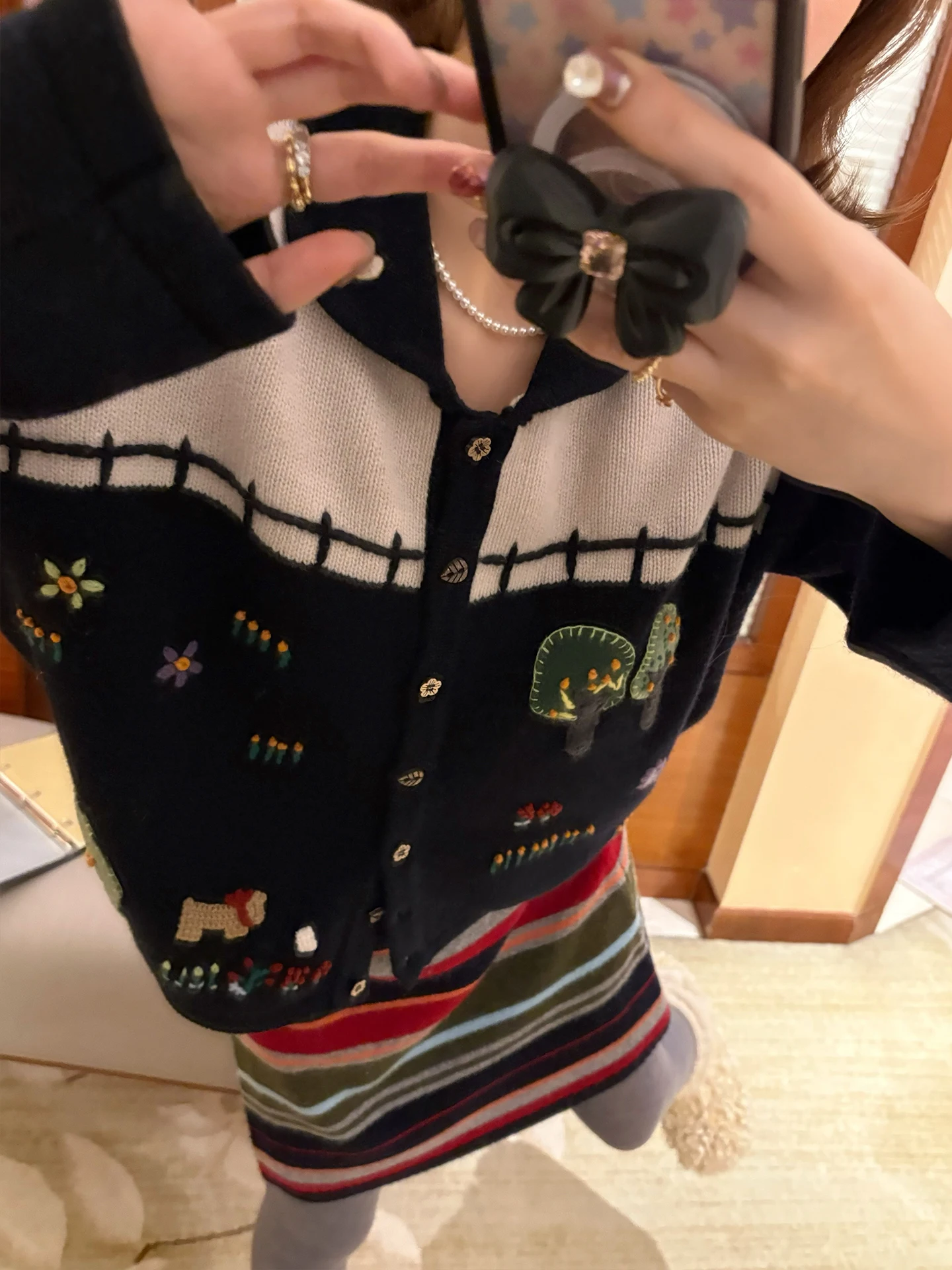 

Винтажный шерстяной свитер Vimas ручной работы с маленьким воротником, 3D-структурой, прямой крой, длинный рукав, вязаный, для женщин