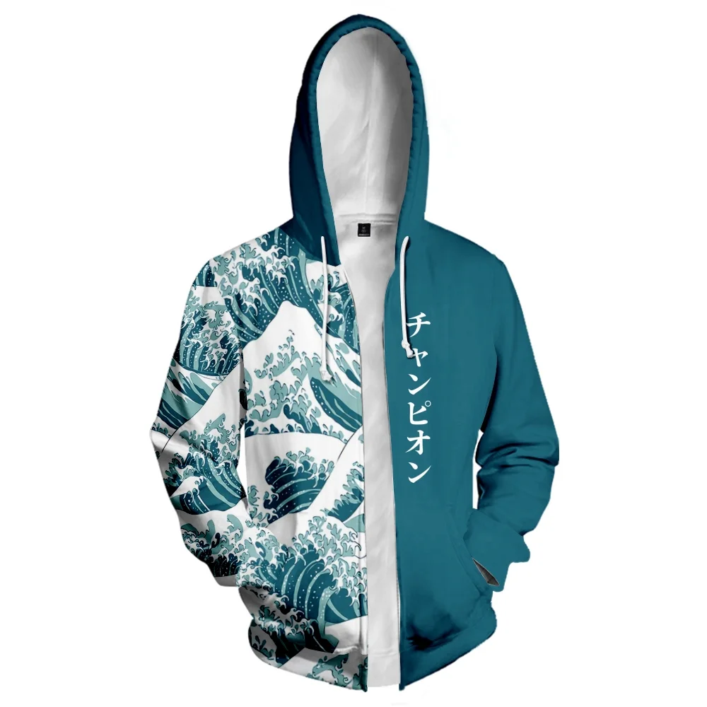 موجة كبيرة من كاناغاوا ثلاثية الأبعاد مطبوعة ركض السراويل أنيمي الرياضة Sweatpants الرجال النساء تأثيري حلي موضة بنطلون/هوديي