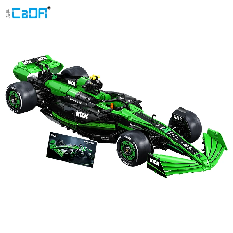 Cada 1:8 MOC Sauber F1 Team C44 Formel-1 F1 Rennwagen Nummer 24 Sportwagen Bausteine Stadt KICK Auto Ziegel Spielzeug Geschenk 3