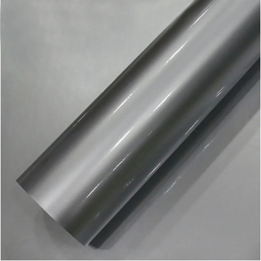 

1.52*20M/Roll Super Glossy Silver Vinyl Film for car body decoration 3 layers High Glossy sticker Car Styling