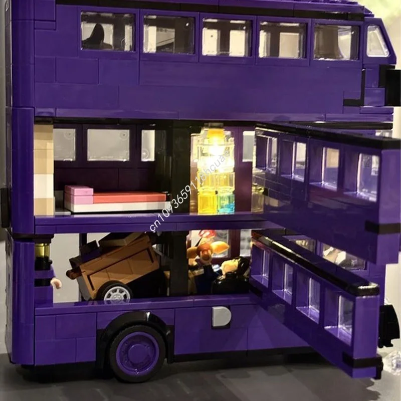 498 قطعة MOC تعديل حافلة ليلية جديدة هاري نموذج بناء هدية الكريسماس كتل العمارة لتقوم بها بنفسك لعبة فكرة التعليم للأطفال #2