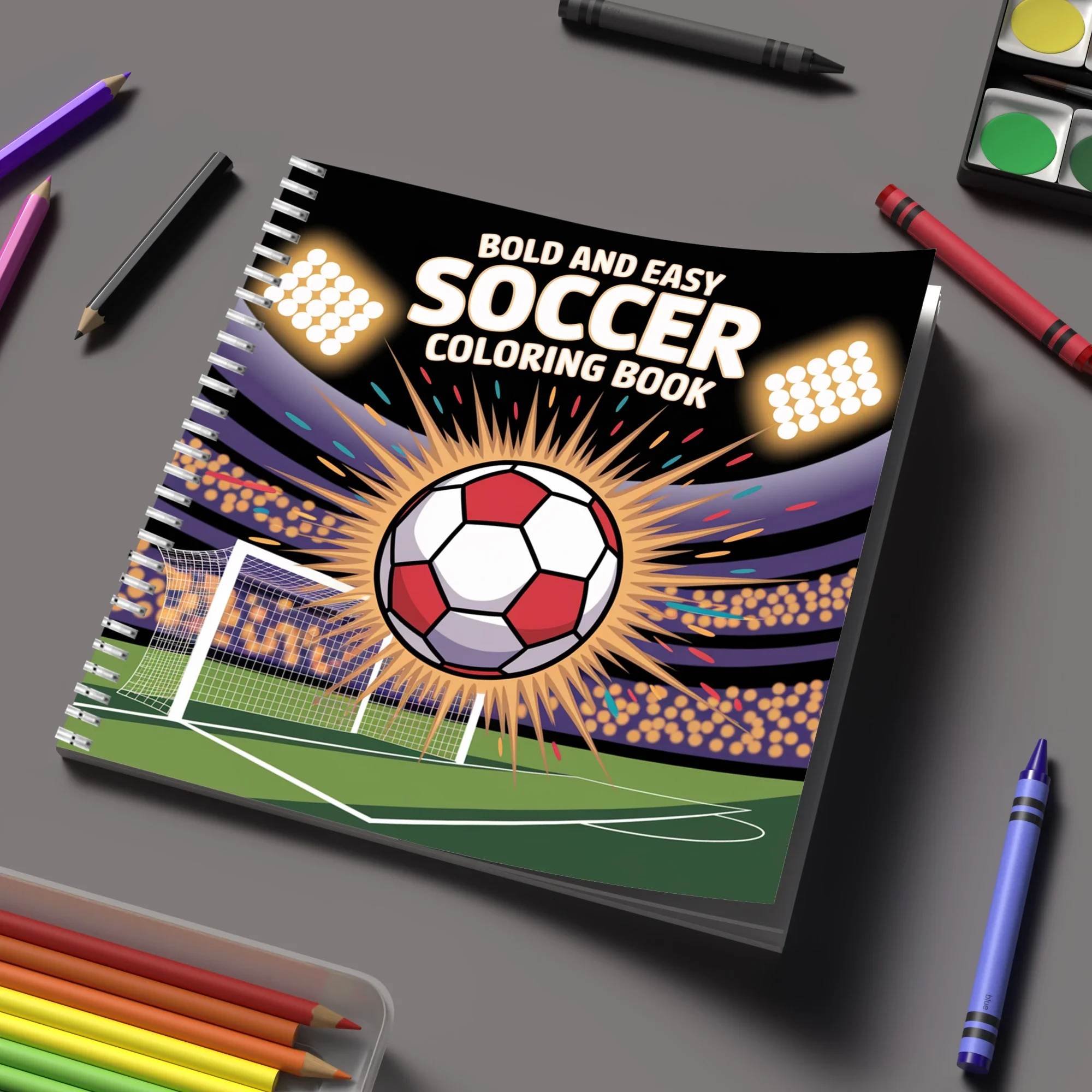 Easy Soccer Bold-easy Patterns Coloring Book for Adults Cute Drawing Book Perfect Gift for Birthday Back to School Art Supplies